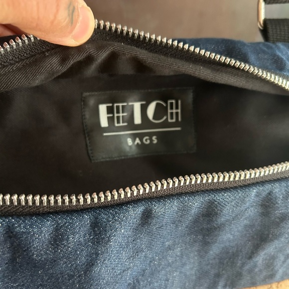 Stylish Denim and Black Crossbody Bag Vegan 9.5"x11" - Picture 5 of 16